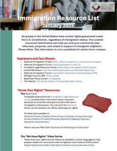 Immigration Resource List (January 2025) - Disciples Home Missions